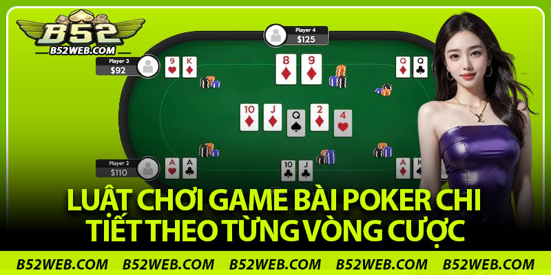 Luật chơi Game bài Poker chi tiết theo từng vòng cược
